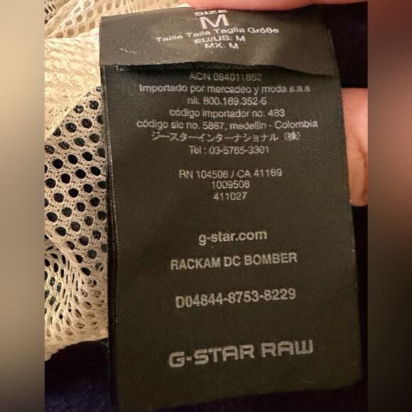 RAW G-Star Men's Rackam DC Deconstructed Bomber Jacket Blue Camo, size M - Picture 9 of 11